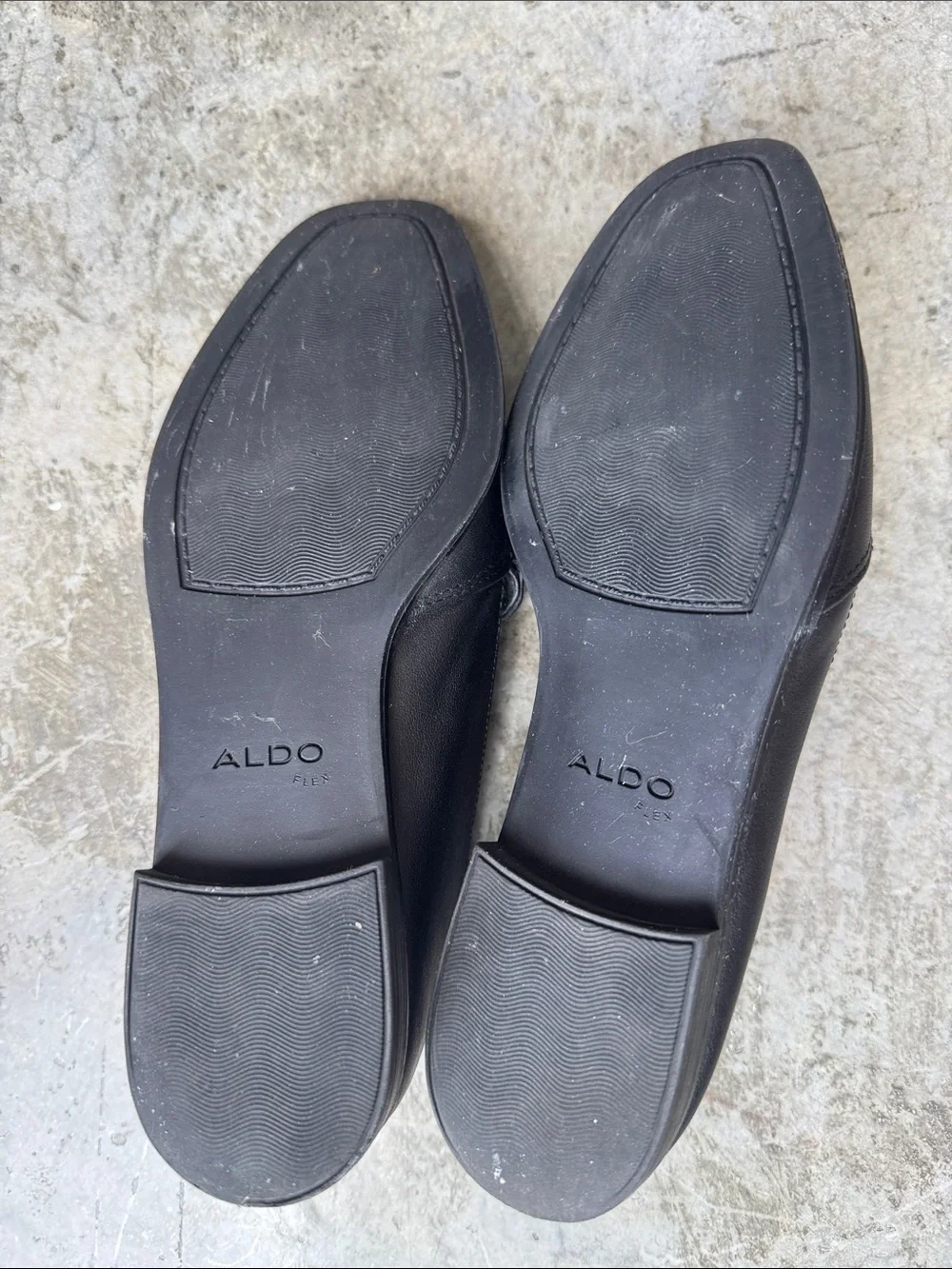 Aldo Black Leather Slip-On Loafers